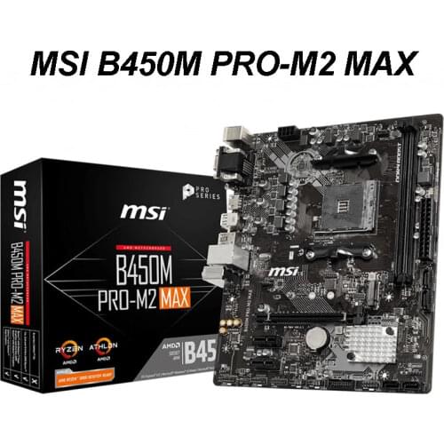 Socket AM4 for MSI B450M PRO-M2 MAX Motherboard DDR4 64GB HDMI M.2 USB 3.2 Desktop B450 AM4 DVI VGA R9 R5 Micro ATX New