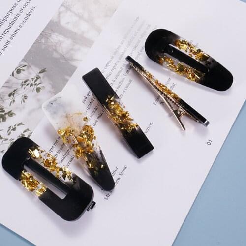 DIY Crystal Epoxy Resin Mold Hair Clip Barrette Casting Silicone Mould DIY Crafts Jewelry Hairpin Making Tools