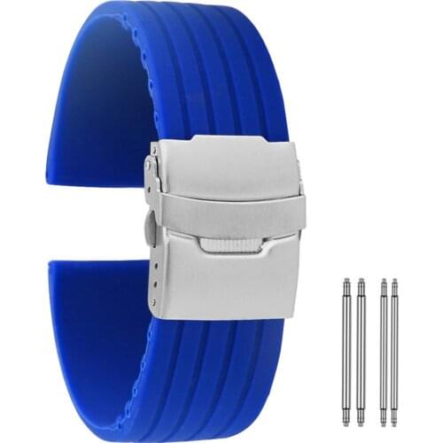 Cool Blue Silicone Watch Strap 18mm 20mm 22mm 24mm pasek do zegarka Durable Waterproof Bracelet Watch Band cinturino orologio