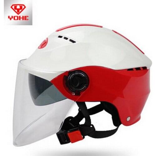 2019 New YOHE Summer double lenses motorcycle helmet Half face electric bicycle motorbike helmets ABS YH-366 FREE SIZE