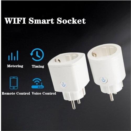 WIFI Smart Plug 16A EU WiFi Socket With Timing APP Control,Compatible Alexa Google Home Mini IFTTT Voice Intelligent Control