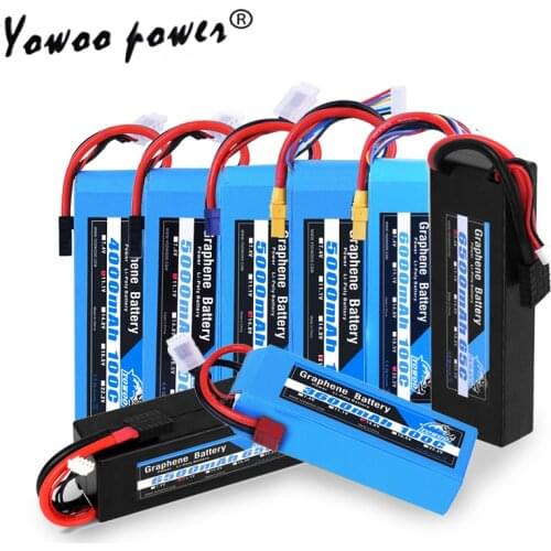 Yowoo Graphene Battery 100C 3S 4S Lipo 11.1v 14.8v 22.2v 4000mah 5000mah 6000mah 6500mah for RC Car Truck Helicopter Drone Boat