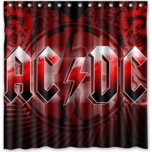 AC&DC Pattern Creative Bath Shower Curtains Bathroom Waterproof Polyester Fabric Shower Curtain 180x180cm