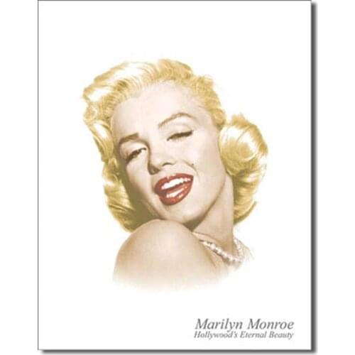 Signs 4 Fun SIGMM4 Marilyn Eternal Beauty Metal Tin Sign, Yellow
