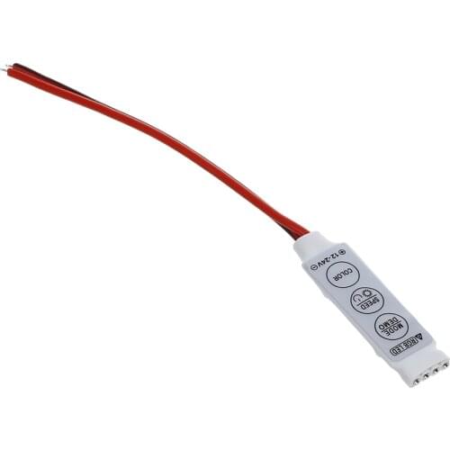 12V Ultra Slim Mini Portable RGB 5050/3528 LED StripTape Strip Controller Dimmer
