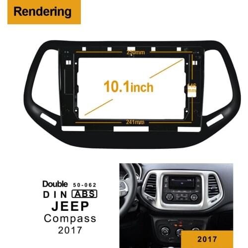 2/1DIN Car CD DVD Frame Audio Fitting Adaptor Dash Trim Facia Panel 10.1inch For JEEP COMPASS 2017 18 19 Double Din Radio Player