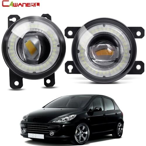 2 Pieces Car Fog Light Assembly LED Angel Eye Daytime Running Light DRL 30W 12V For Peugeot 307 CC SW Break Hatchback 2002-2008