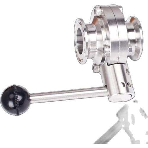 304/316 Sanitary Tri Clamp Butterfly Valve Stainless Steel Butterfly Valve Manual Quick Coupling Clamp Type Snap Chuck Valve