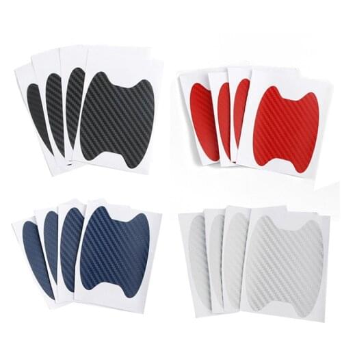4pcs Universal Carbon Fiber Car Door Handle Anti-Scratch Protective Film Car Stickers For Auto Styling Decoration Accessories
