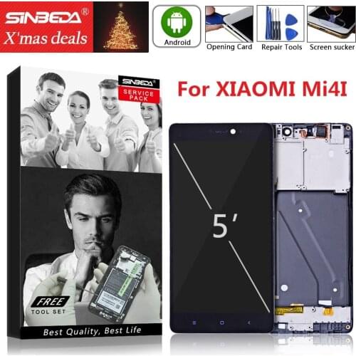5.0" For XIAOMI Mi 4i LCD Digitizer Touch Screen with Frame Assembly Replacement For Xiaomi Mi4i LCD Display MI 4i Display