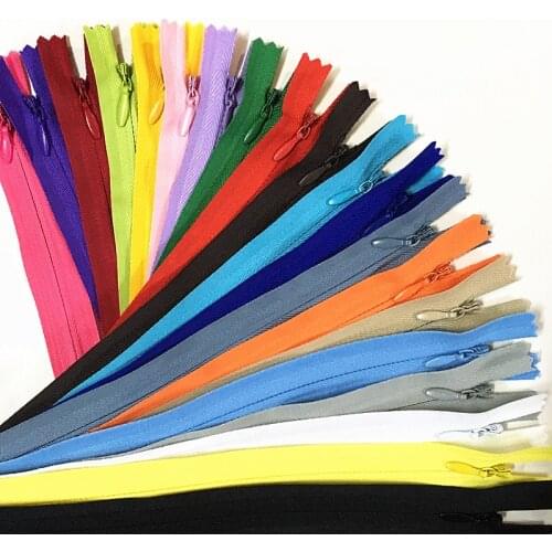 50pcs mix 3# Invisible Closed Zippers Pillow Dress Clothes Cushion 16 inch Closed zipper (20/color)