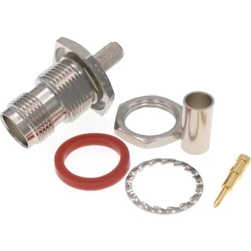 50pcs RP-TNC Female Nut Bulkhead RF Connector For RG58 RG142 LMR195 RG400