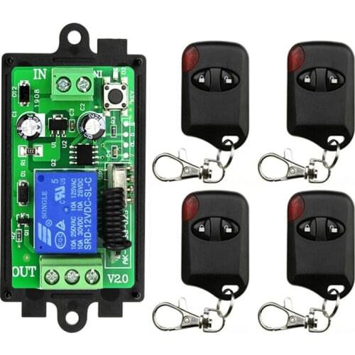 Wireless Remote Control Switch DC 12V 24V 1CH Receiver Module and RF Transmitter For Smart Home LED Light Remote Control DIY