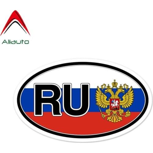 Aliauto Creative Car Sticker RU Russia Flag Decorative Vinyl Decal Cover Scratches for Smart Fortwo Toyota Hilux Audi,15cm*9cm