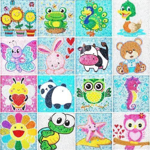 Children DIY size diamond painting cartoon animal crystal rhinestone embroidery mosaic ornament decoration