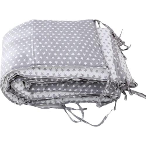 J2FF Baby Bed Thicken Bumpers Pillows Newborns Room Decor Nordic Stars Design Crib Around Cot Protector