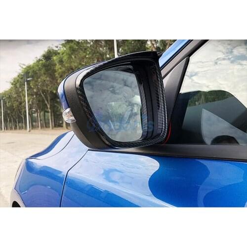 For Ford Focus Mk4 2019 2020 Carbon Fiber Look Car Side Rearview Mirror Eyebrow Rain Shield Cover Trim Auto Car Accessories