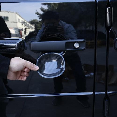 Car Exterior Accessories For Mercedes Benz G Class W463 G350 2019 2020 Real Carbon Fiber Car Door Bowl Cover Trim Stickers 5 Pcs