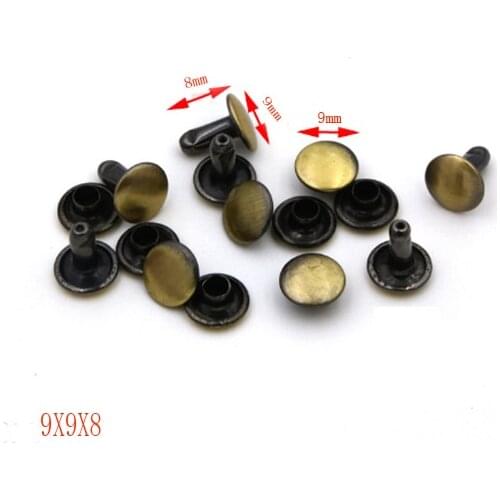 Double Cap Rivet 9mm x 8mm - 1000 pack Ant Brass