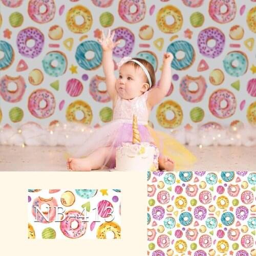 Avezano Newborn Backdrop For Photography Sweet Donuts Children Baby Shower Birthday Party Background Photo Studio Decor Props