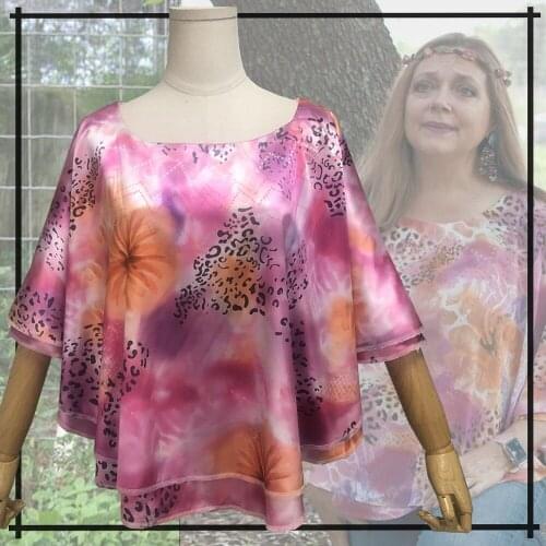 Tiger King Carole Baskin Cosplay Costume Tops Wig Beautiful Flower Printed Carole Half Sleeve Halloween Carnival Costumes