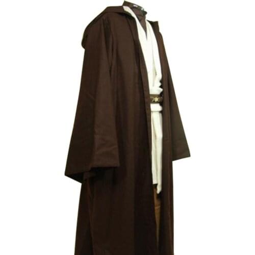Star Cosplay Wars Jedi Costume Master Obi Wan Obi-Wan Kenobi Cosplay Costume Ben Tunic Outfit+Cloak/Robe