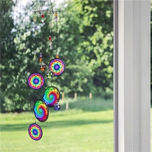 Colourful Wind Chimes Blessing Protection Decor for Home Garden Balcony Hanging Decoration D1