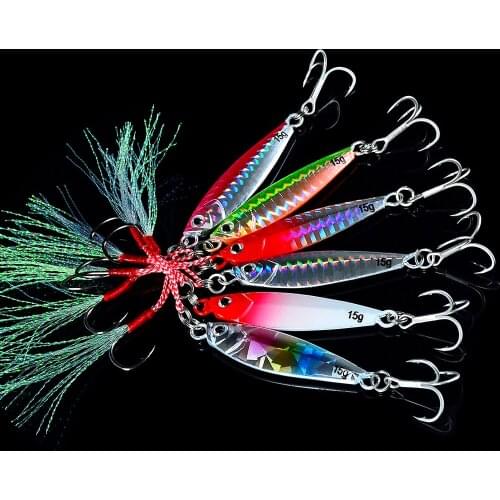 Metal Laser Metal Jig Spoon 7G-30G jigging lure Lead Fish Fishing Lure Artificial Bait fishing jig supplies for pike fishing