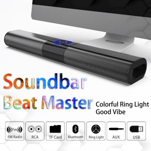 3D Surround Soundbar Bluetooth 5.0 Speaker Wired Computer Speakers Stereo Subwoofer Sound bar for Laptop PC Theater TV Aux 3.5mm