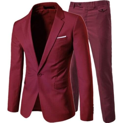 TPSAADE Mens 2 Pieces Dress Jacket Leisure Lifestyle Brand Professional Customize Mens Suit Groom Dress Top+Pants summer