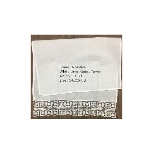 Set of 12 Home Garden Hand Towels Linen Lace Border Tea Towel 14X22-inch Cleaning Cloth Guest Hand Dish Kitchen Bathroom Towels