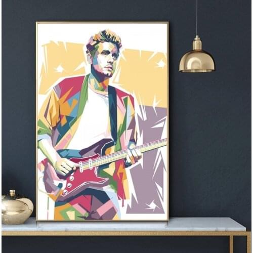 Wall Art HD John Mayer Colorful Singer Prints Home Decor Poster Red Pictures Canvas Paintings For Living Room No Frame Artwork