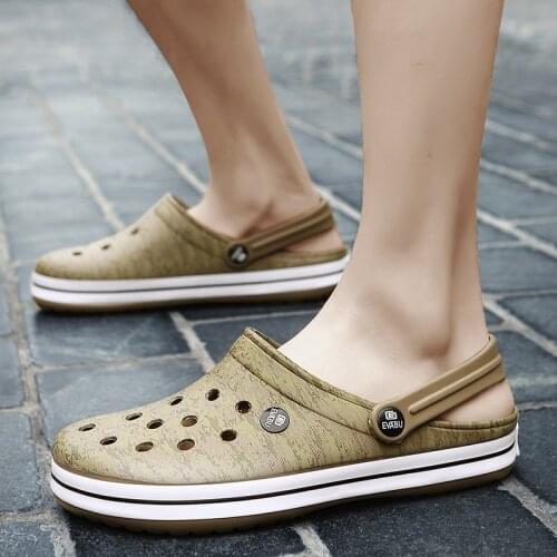 ZEEKSON New Summer Mens Korean Style Trendy Sandals Baotou Two-penetration Air Sandals Male Large Size Casual Hollow Sandals