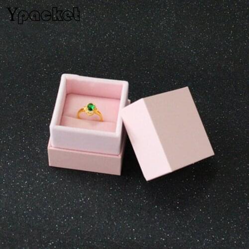 Wedding Ring Box 20pcs Lot Personalized Ring Box Pink Ring Packaging Boxes Gift Jewelry Gift For Wedding5.5*5.5*5.5