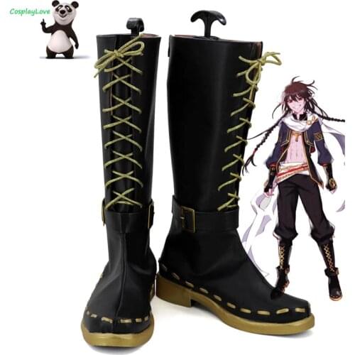 CosplayLove DNF Dungeon & Fighter Swift Master Black Cosplay Shoes Long Boots Leather Hand Custom Made