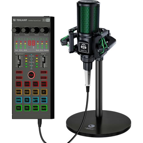 KB11 Sound Mixer Board Special Effects For Live Streaming Voice Changer Live Sound Card With Multiple Sound Effect Audio Mixer