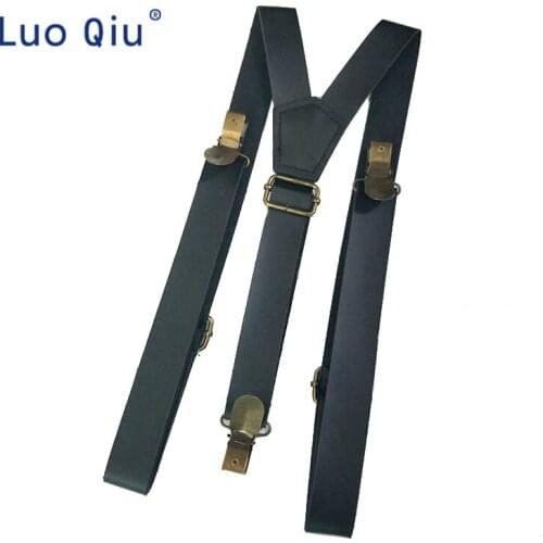 New retro leather strap leather suspenders clip braces men general england clothing recessionista suspenders for men and women