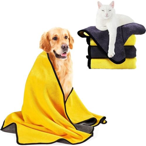 Microfiber Dog Towel Large Super Absorbent Thick Cat Dog Bath Towel Bathrobe Soft Dogs Blankets Quick-drying Pet Bath Towels