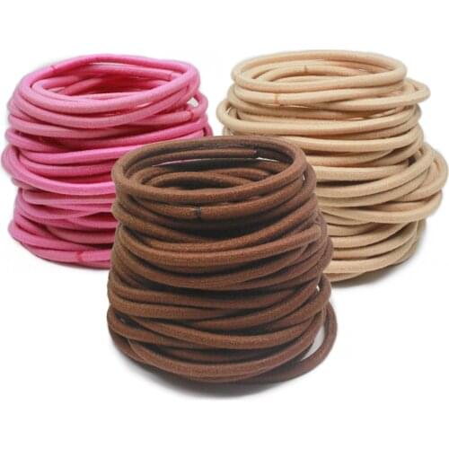 100 Pieces Metal free fusion Hair Tie Scrunchies Blonde Brown Bands cord large Elastic Women Girls Ponytail Holders no tangles