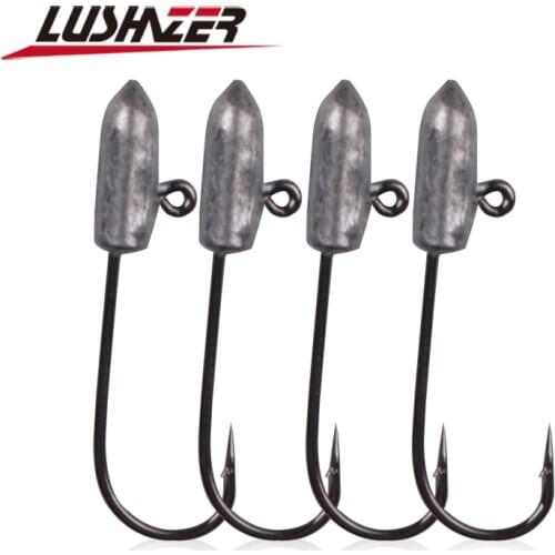 5pcs/lot high quality Lead jig head 0.8g 1.8g 26mm/29mm carp fishing hooks soft lure hooks bait hooks single hook
