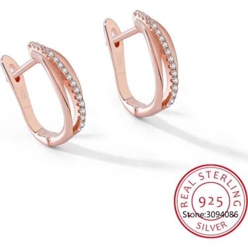925 Sterling Silver Multi-layer Simple Micro Pave Zircon Hoop Earrings for Women Jewelry Gifts Wholesale S-E1355