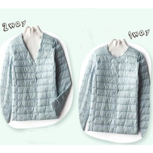 Sanishroly Two Wears Women Short Outerwear Ultra Light Down Coat Parka Female White Duck Down Jacket Tops Plus Size M-4XL SE509