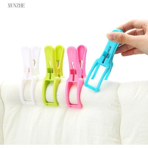 4Pcs 11cm color plastic clothes pegs for beach towels pegs chaise longue Quilt prevent wind clothes pegs Clothes drying hanger