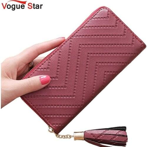 Vogue Star New Fashion leather Women Wallet tassel luxury brand casual PU Wallet Long Ladies Clutch Coin Purse LB513