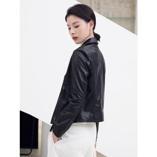 Small leather womens leather short coat Korean version of locomotive leather clothing sheepskin