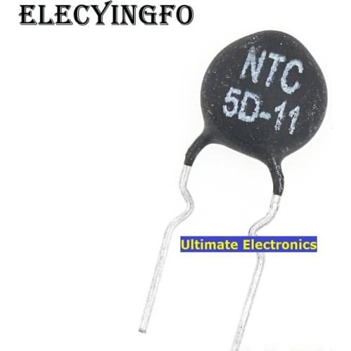 100pcs Thermistor NTC5D-11 5D-11 5D11 11MM Diameter Negative Temperature coefficient