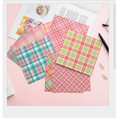 12sheets/set Vintage plaid checks grids decoration material background sticker DIY planner scrapbooking index label stickers