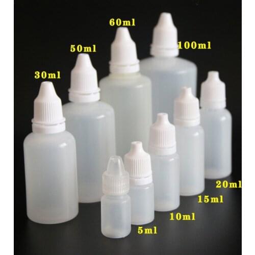 2ml 5ml 10ml 20ml 30ml 50ml Clear Liquid Plastic Dropper Bottles DIY Painting Oil Storage Small Pigment Containers Packaging