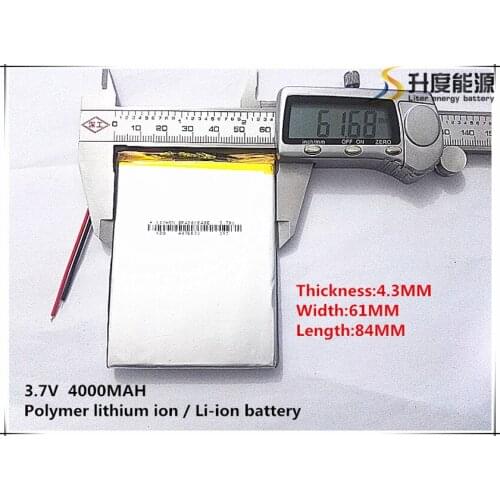 2pcs [SD] 3.7V,4000mAH,[436184] Polymer lithium ion / Li-ion battery for TOY,POWER BANK,GPS,mp3,mp4,cell phone,speaker