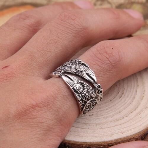 2018 Dropshiping Viking Odin Ravens Symber Triskele Ring Men